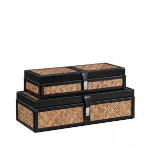 FABRIANO förvaringsbox svart 2-pack
