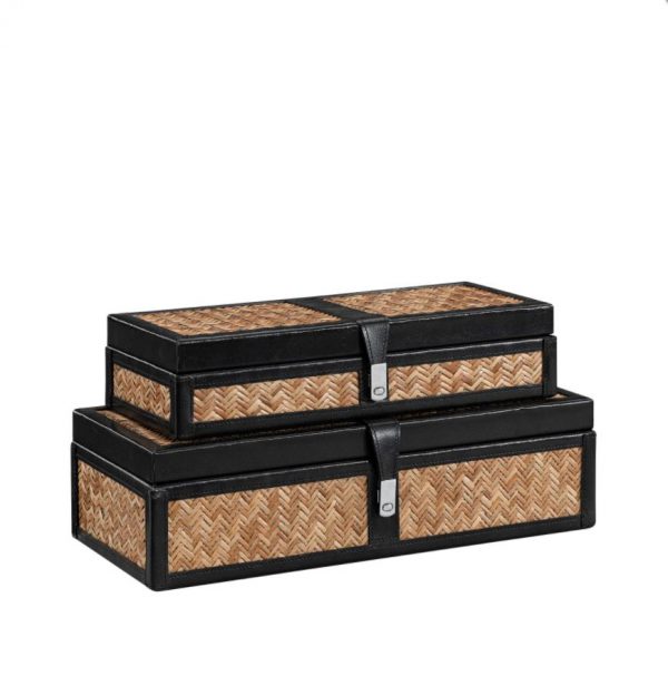 FABRIANO förvaringsbox svart 2-pack