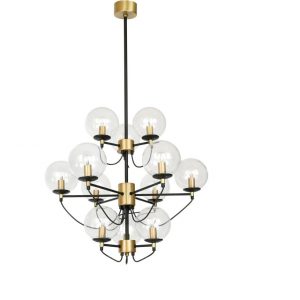 Perla 12 Glas/Mässing/Svart