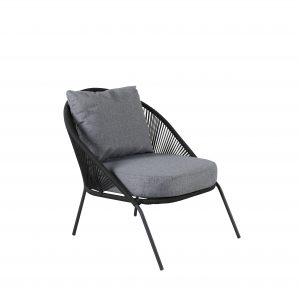 Lindos loungestol svart/svart 2 pack