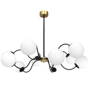 Octopus Taklampa Svart/mässing/opal